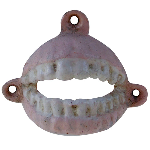 Vintage Cast Iron Wall Mount Set of False Teeth Dentures Beer, Soda or Pop Bottle Opener