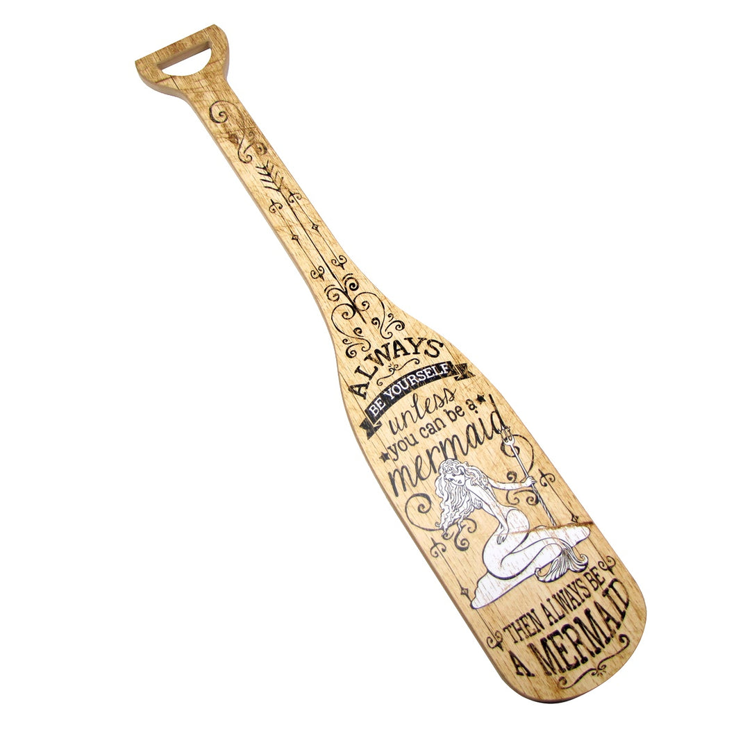 Wood Mermaid Boat Oar Wall Art Paddle Sign