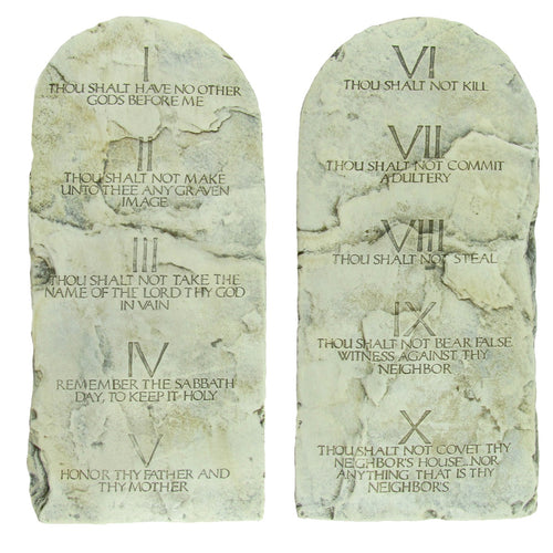 Ten Commandments Stone Tablets Set