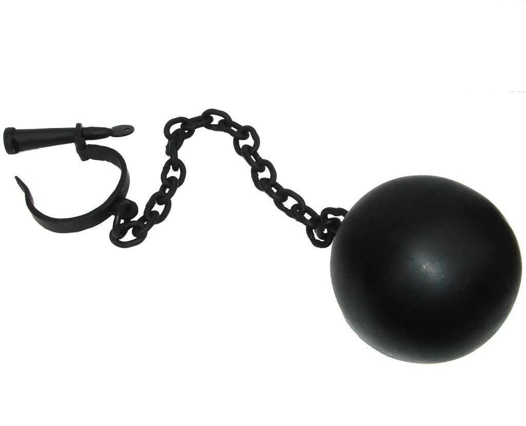 Cast Iron 20lb Old Ball and Chain with Shackle