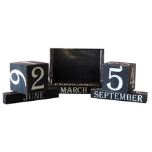 Vintage Wood Block Perpetual Calendar