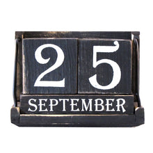 Vintage Wood Block Perpetual Calendar