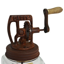 Rustic Antique Style Hand Crank Glass Butter Churn