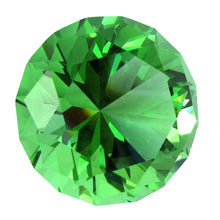 Giant 40mm Cut Glass Emerald Green Diamond Jewel Paperweight
