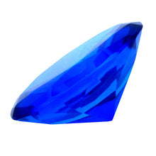 Giant 60mm Cut Glass Cobalt Blue Diamond Jewel Paperweight