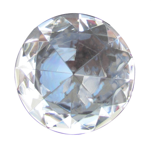 Giant 60mm Cut Glass Clear Diamond Jewel Paperweight