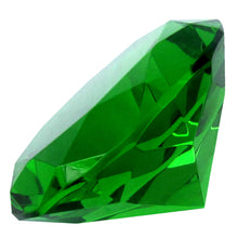 Giant 60mm Cut Glass Emerald Green Diamond Jewel Paperweight