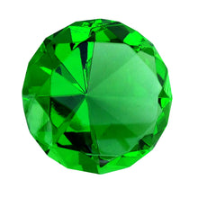 Giant 60mm Cut Glass Emerald Green Diamond Jewel Paperweight