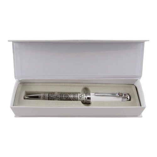 Quality Eastern Star Masonic Ballpoint Pen Set Freemason Master Mason Gift Box