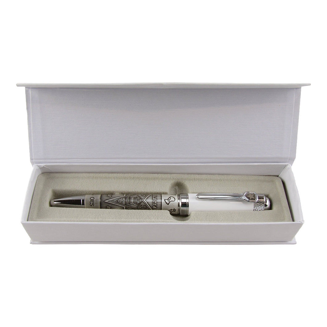 Quality Eastern Star Masonic Ballpoint Pen Set Freemason Master Mason Gift Box