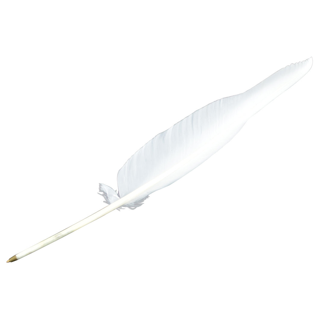 Antique Style White Goose Quill Black Ink Writing Pen