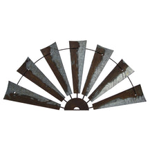 Rustic Metal Half Windmill Garden Sculpture Outdoor Decor