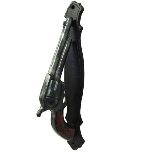 Cast Iron Six Shooter Pistol Handle Gate Barn or Saloon Door Pull Handle