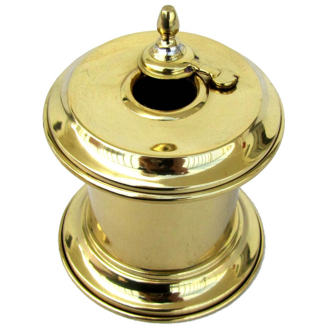 Solid Brass Captain Inkwell with Moving Swivel Lid