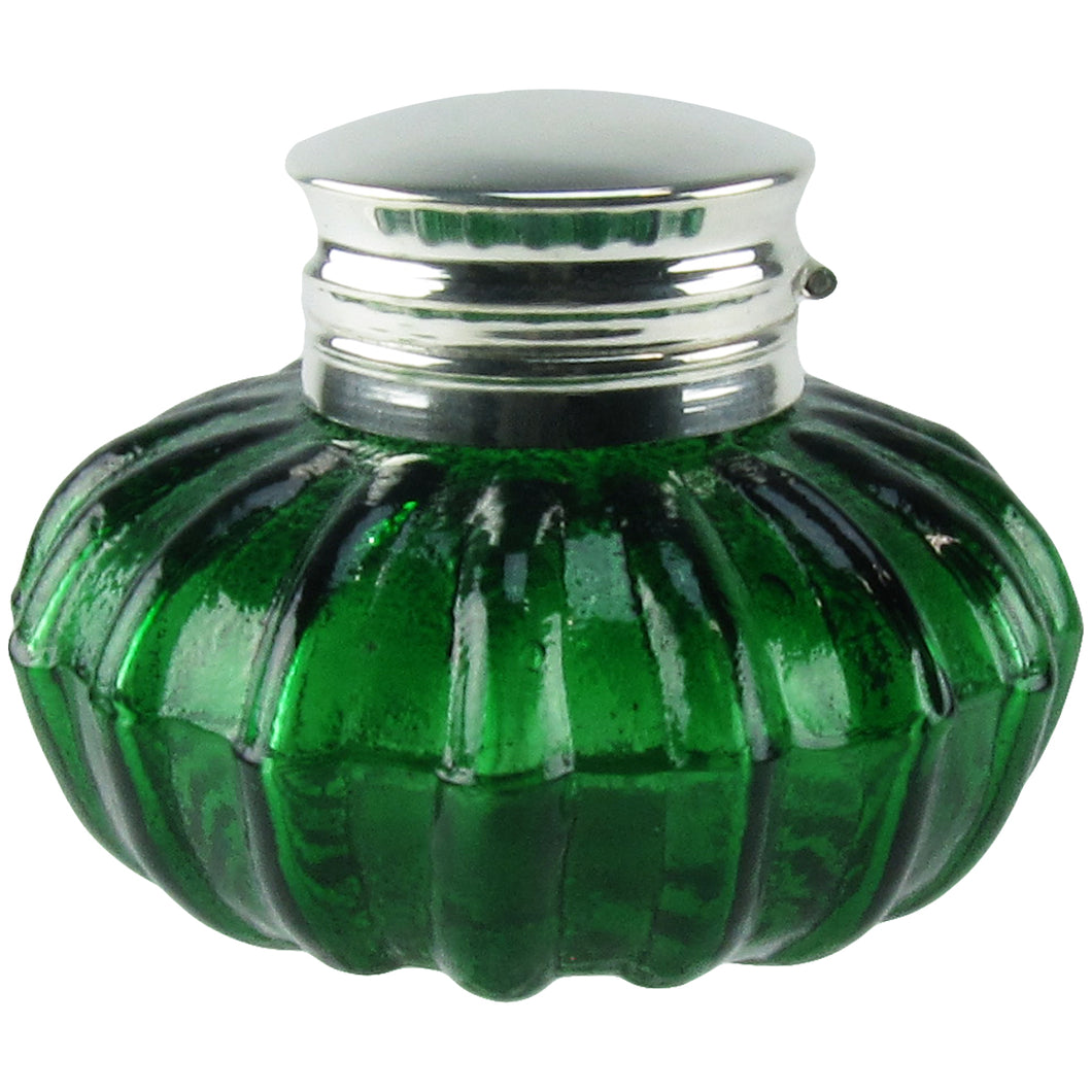 Vintage Style Dark Green Pen Pot Inkwell