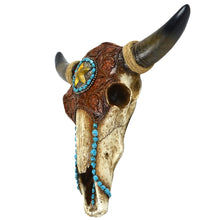 Resin & Leather Steer Skull & Horns Wall Mount Head