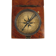 Vintage Style Old Wood Box Navigational Compass