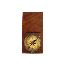 Vintage Style Old Wood Box Navigational Compass