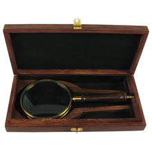 Antique Brass and Wood Turned Hand Lens Magnifying Glass