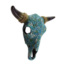 Southwestern Turquoise Mosaic Skull & Horns Wall Decor