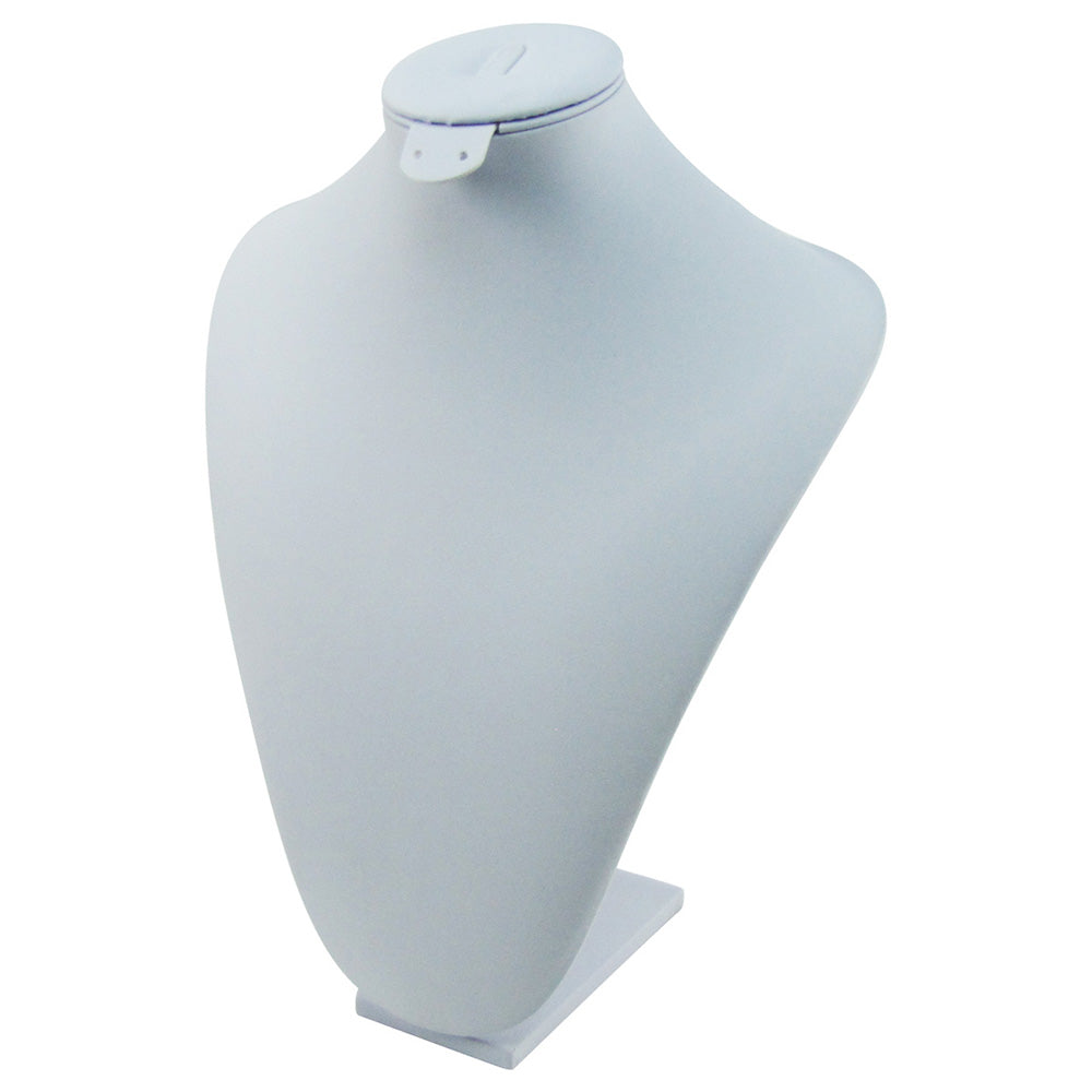 White Leather Jewelry Pendant Leatherette Necklace Stand