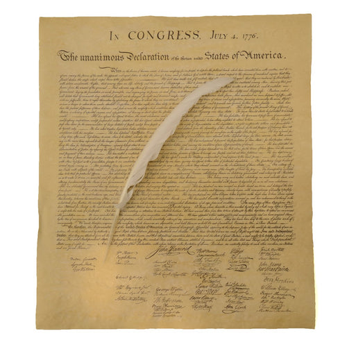 Replica US Historical Document Declaration of Independence with Writing Quill Dip Ink Pen