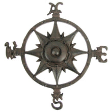 Rustic Cast Iron Rose Compass Nautical Wall Decor