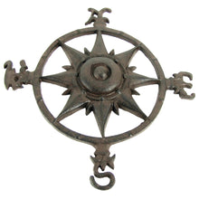 Rustic Cast Iron Rose Compass Nautical Wall Decor