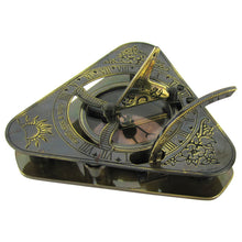 Vintage Style Heavy Brass Maritime Sundial Compass with Box