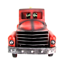 Red Metal Christmas Tree Farm Pickup Truck Decoration