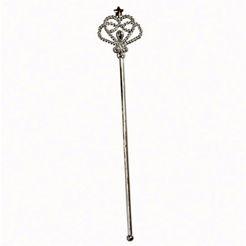 Silver Gleaming Magic Wand Bride Costume Party Scepter
