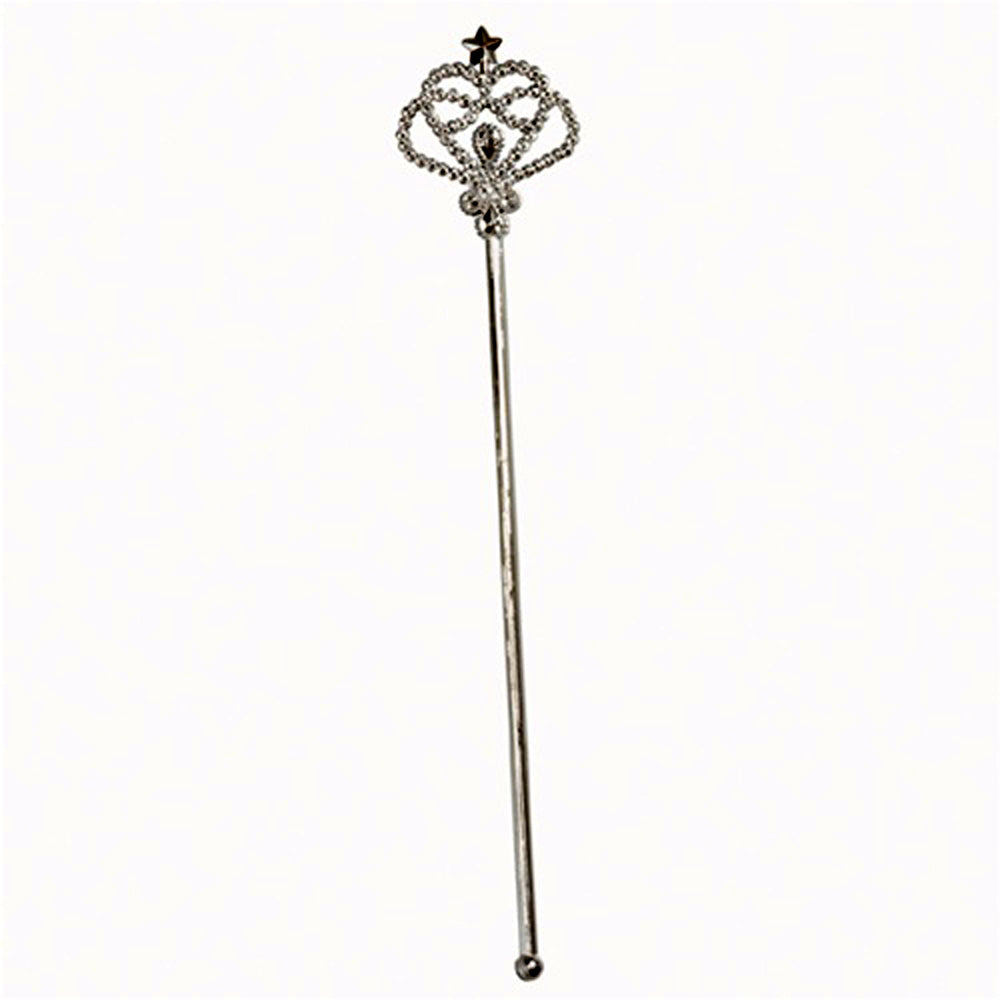 Silver Gleaming Magic Wand Bride Costume Party Scepter