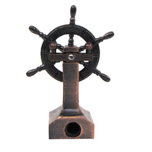 Bronze Metal Ships Helm Miniature Pencil Sharpener