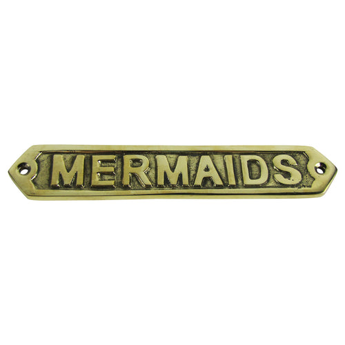 Solid Brass Mermaid Nautical Decor Ship's Sign