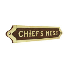 Chiefs Mess US Navy Ships Brass Door Plaque