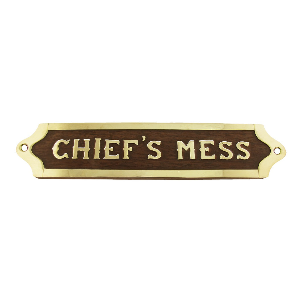 Chiefs Mess US Navy Ships Brass Door Plaque