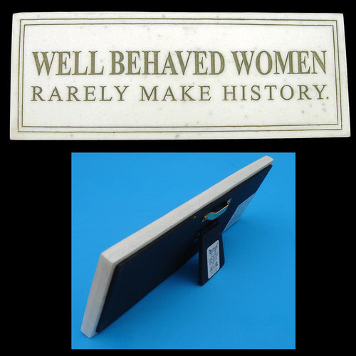 Marble Wall Plaque/Stand Marilyn Monroe quote Stand up home decor Sign Well Behaved Women Rarely Make History