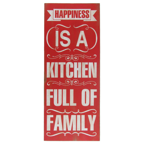 Happiness = Kitchen Full of Family Rustic Wall Sign