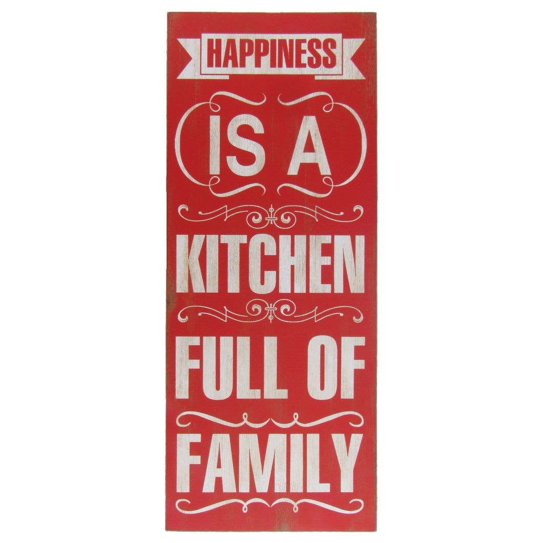 Happiness = Kitchen Full of Family Rustic Wall Sign