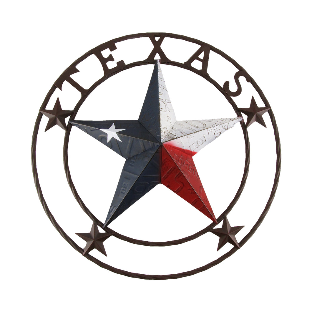 Large Texas Star State Flag Circle Wall Sign