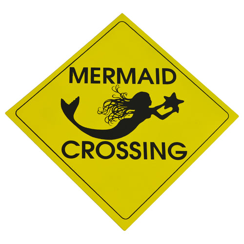 Caution MERMAID CROSSING Metal Sign  Wall Decor