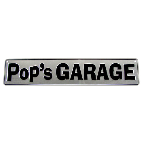 Pop's Garage Embossed Tin Sign Dad's Wall Decor
