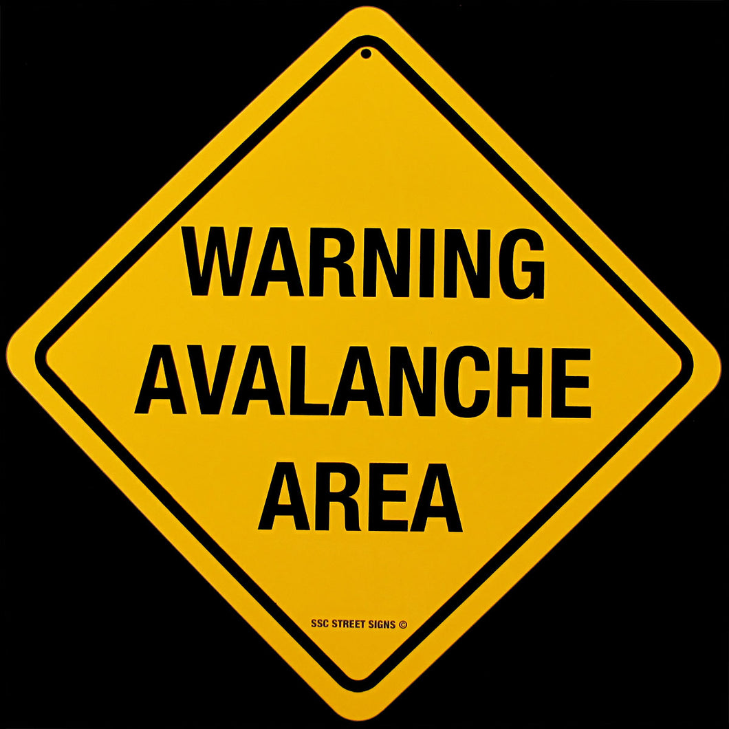 Danger Warning Avalanche Area Street Sign