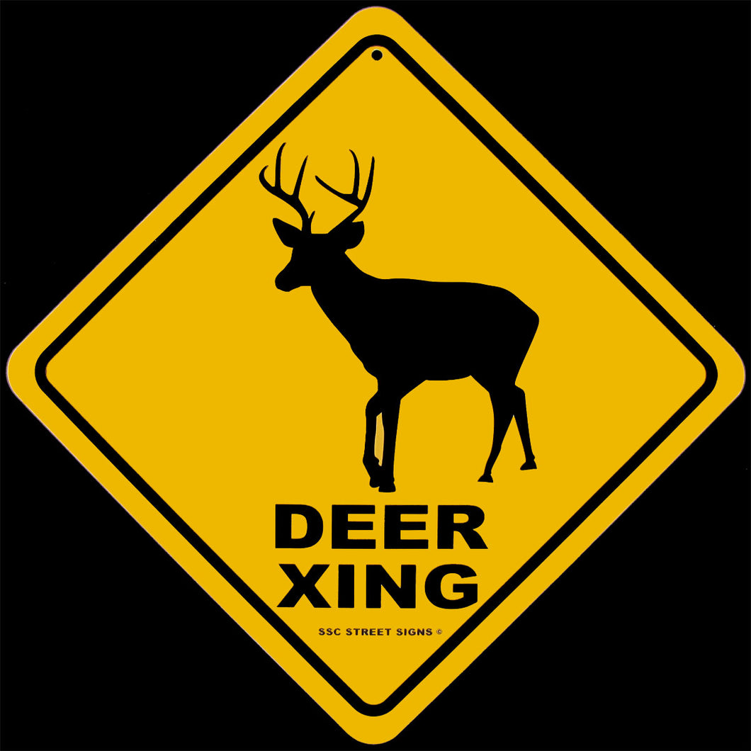 Warning Deer Xing Street Wall Street Sign