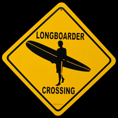 Metal Longboarder Xing Street Wall Sign