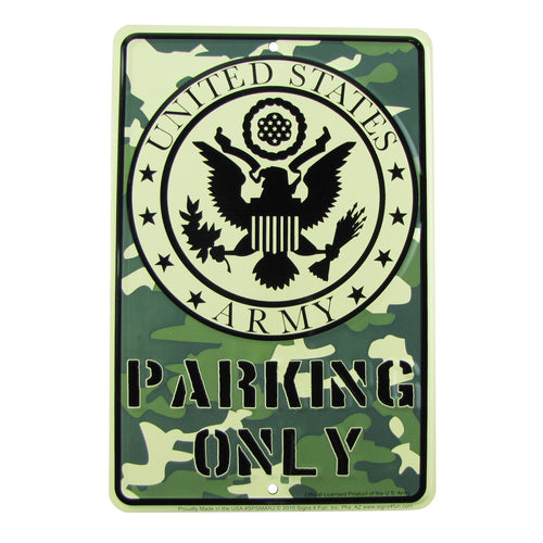 US ARMY Parking Only Embossed Tin Sign Wall Decor Military Gift