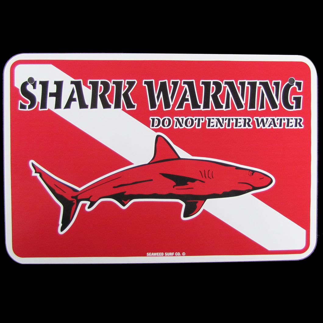 Funny SCUBA Diving Shark Warning Wall Sign