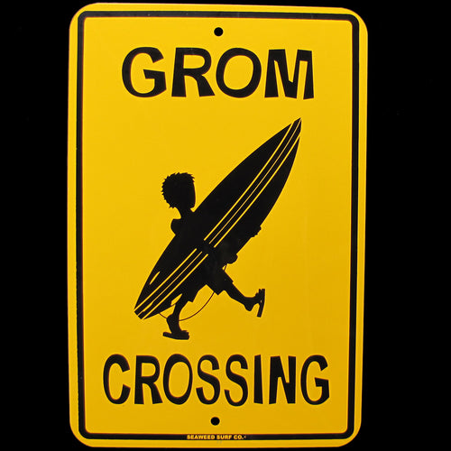 Metal Grom Surfer Xing Wall Sign