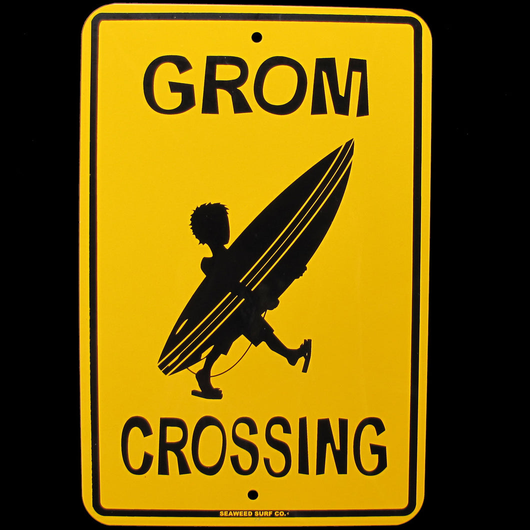Metal Grom Surfer Xing Wall Sign