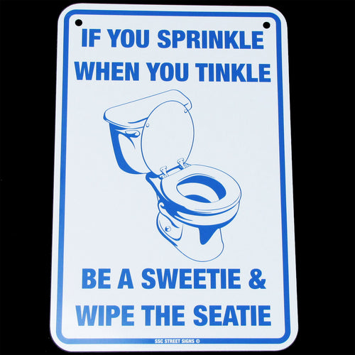 If You Sprinkle When You Tinkle Pee Funny Bathroom Home Bath/Bar Wall Decor Sign